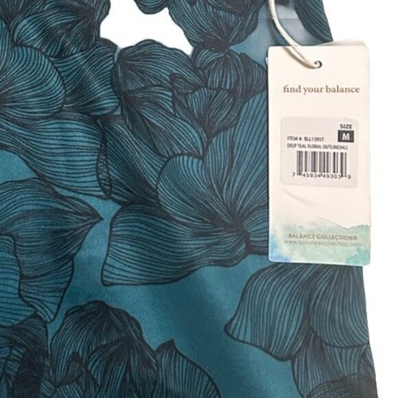 Balance Collection Women's Floral Leggings Size M Teal/Black NEW W/TAGS - Picture 8 of 8